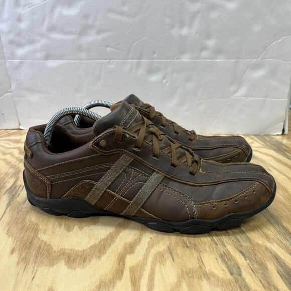 Skechers Diameter Murilo Mens Size 11.5 Memory Foam Brown Leather Shoes #64276 - Picture 1 of 12